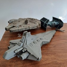 3 Grosses maquettes vaisseaux Star Wars faucon millenium destroyer  chasseur Tie