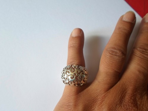 Bague argent massif dôme - bague,