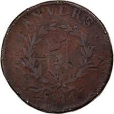 [#135329] France, Napoleon I, 10 Centimes, Obsidional, 1814, Antwerp, Copper, VG