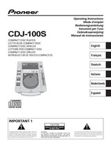 Bedienungsanleitung-Operating Instructions pour Pioneer CDJ-100 S