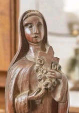 Statue ancienne en bois de Sainte Thérèse 