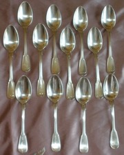 SFAM 12 cuillères à soupe métal argenté " alliages blanc " Filets contour Chinon