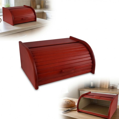Boîte pain bois rouge - pain,