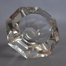 Cendrier Verre Transparent Diamond Ice Design Moderne Italie Ans 70
