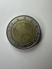 pièce allemande de 2 euros de 2002 avec aigle  et lettre J.