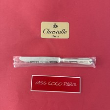 COUTEAU TABLE CHINON 24,5 CM CHRISTOFLE FRANCE  METAL ARGENTE NEUF BLISTER