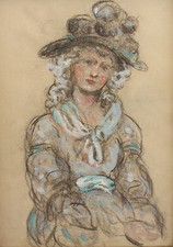 FLORIANE  GOUACHE "PORTRAIT DE