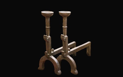 Paire chenets fonte - paire, xixe