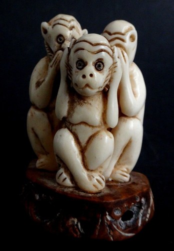 Sculpture trois singes la - trois,