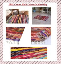 100% Recyclé Coton Handmade Tapis Multicolore Sol Chindi Tapis Coloré Carpette