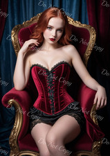 Femme en corset rouge glamour