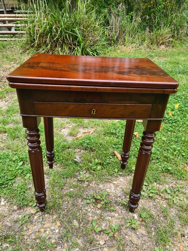 Table jeux 19em acajou - table,