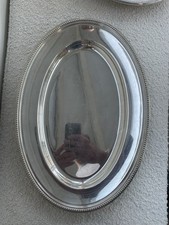 Ancien plat  ovale Christofle en métal argenté modèle Perles