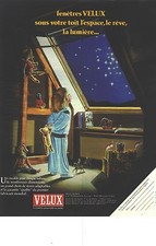 PUBLICITE ADVERTISING   1987  VELUX fenetre sous le toit