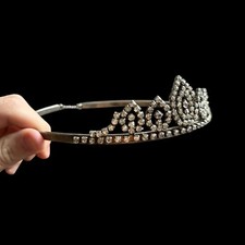 Couronne De Miss & Art Deco Vers 1920 & Métal Argenté & Strass