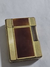 Briquet dupont plaqué or laqué de Chine marron clair À Rechargé !