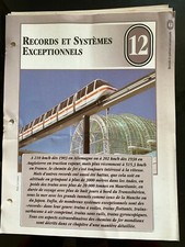 Lot de fiches Ed. Atlas Collection Trains de Légende N°12 "Records et Systèmes 