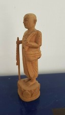 Monk Asian wood statue - moine Bouddhiste en bois 