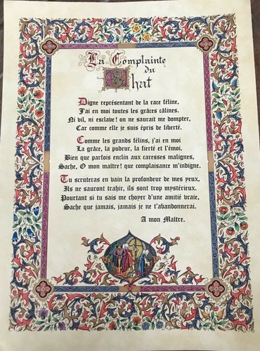 Complainte chat poème - la,