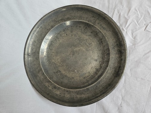 Rare ancien grand plat etain - ancien,
