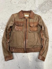 2000s Maison Martin Margiela Brown & Khaki Hybrid Leather Jacket (XS/S)