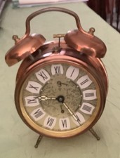 Gros réveil JAZ Grolic 1970 cuivre rouge 2 cloches mt mecanique pour collection