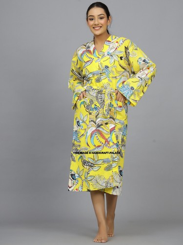 Robe longue kimono coton - longue,