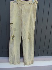 PANTALON DE TREILLIS / CORVEES ALLEMAND ORIGINAL WW2 HEER 39-45 DRILLICHHOSE