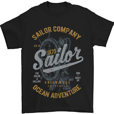 T-Shirt Pour Homme Sailor Company Voilier Yacht Bateau À Moteur 100% Coton