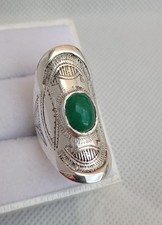  bague phalange verte argent
