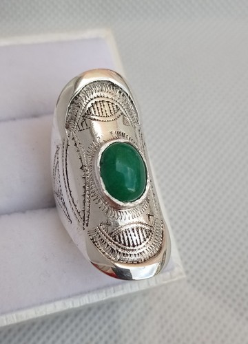Bague phalange verte - bague, argent