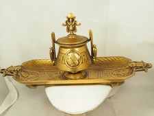 ENCRIER ANCIEN BRONZE EGYPTIAN REVIVAL INKWELL SCARAB