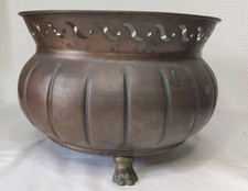 Jardinière En Cuivre, Cache Pot Décoration Vintage Champêtre Collection 
