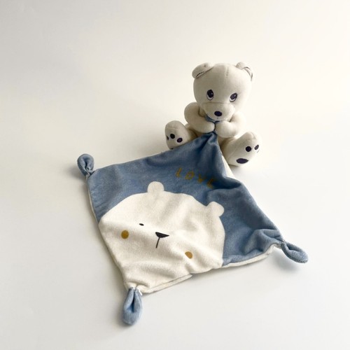 Doudou ours plat mouchoir - plat,