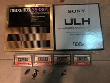 Lot 2 bobines 26 cm Maxell  1100 M, AGFA, 4 cassettes Maxell, 5 Cellules Vinyles