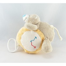 Doudou musical ours gris Emile pendule horloge BENGY - 2957