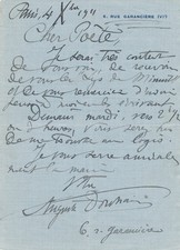 Auguste Dorchain à Henry Mériot les Lys de Minuit  lettre autographe signée