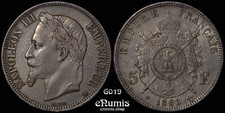 FRANCE, Napoleon III, 5 Francs