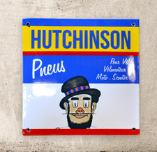 Plaque émaillée HUTCHINSON pneus enamel sign emailschild