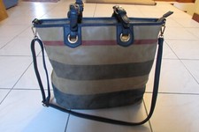 Sac fourre-tout rayé beige-marine PAULA ROSSI