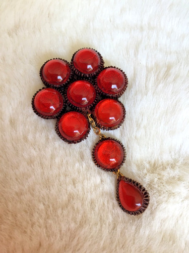 Belle broche talosel rouge - broche,