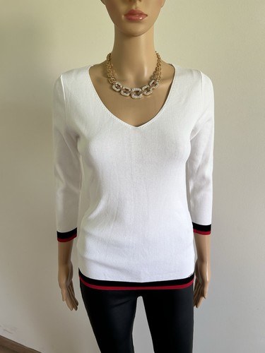 Pull blanc avec col - , en