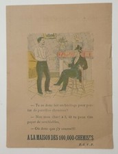 A la maison des 100 000 chemises vers 1890 Estampe en couleur Mode