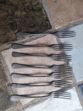 Lot 7 Fourchettes Couverts Etain Décor Médaillons Epoque XVIIIe / XIXe Siècle