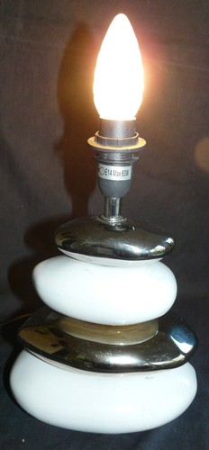 Lampe galet électrique argent