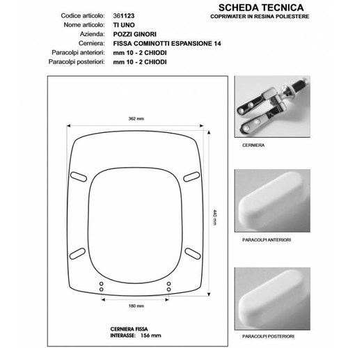 Couvre cuvette pozzi ginori - pozzi, ti
