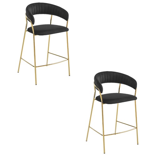 Tabouret badia velours noir - tabouret,