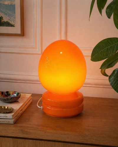 Lampe champignon orange - lampe,