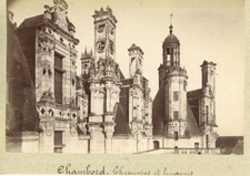 ND, France, Château de Chambord, Cheminées et lucarnes  Vintage albumen print.