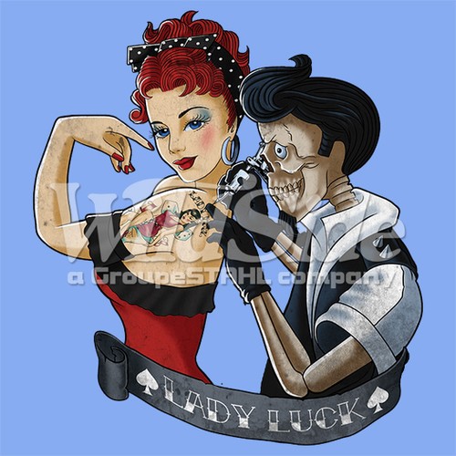 Lady luck tattoo woman shirt - t,